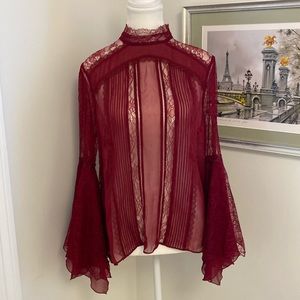 100% silk lace blouse